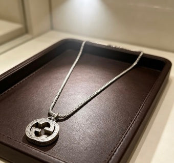 Gucci GG Crystal Medallion Snake Chain Necklace