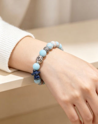 Gucci GG Blue Agate Bead Charm Bracelet