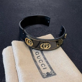 Gucci GG Interlocking Logo Enamel Cuff Bracelet