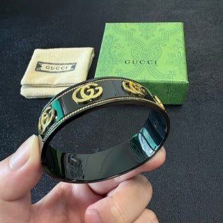 Gucci GG Interlocking Logo Enamel Cuff Bracelet