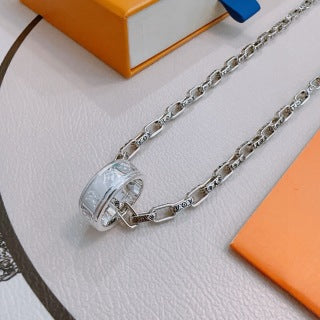 Louis Vuitton Monogram Barrel Lock Chain Necklace