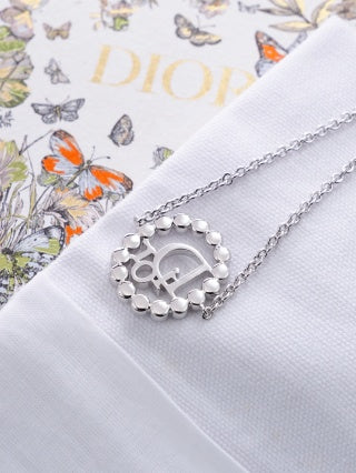 Dior Evelyne Crystal Halo CD Pendant Necklace