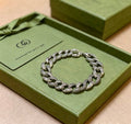 Gucci GG Engraved Oval Link Chain Bracelet