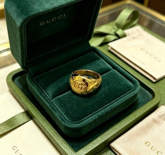 Gucci Interlocking G Engraved Dome Ring