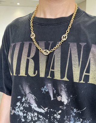 Gucci GG Crystal Interlocking Link Necklace