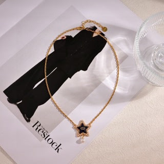 Dior Noirelle Pearl-Accent Bloom Charm Necklace