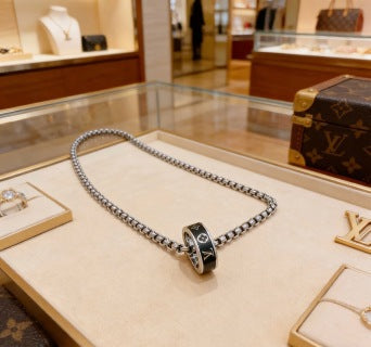 Louis Vuitton Monogram Orbit Barrel Pendant Necklace