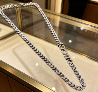Gucci GG Logo Drop Curb Chain Necklace