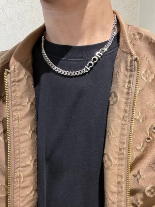 Gucci GG Logo Drop Curb Chain Necklace