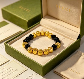 Gucci Interlocking G Coin Bead Bracelet