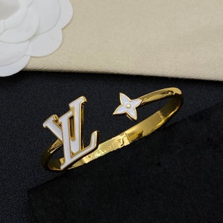 Louis Vuitton Blossom LV Initial Open Cuff Bracelet