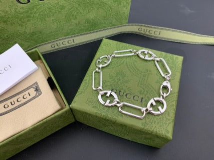 Gucci Interlocking G Enamel Link Chain Bracelet