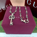 Gucci Padlock Key Charm Link Necklace