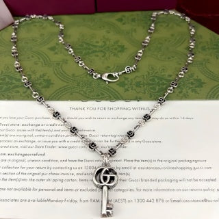 Gucci Padlock Key Charm Link Necklace