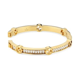 Gucci Interlocking G Pavé Line Open Cuff Bracelet