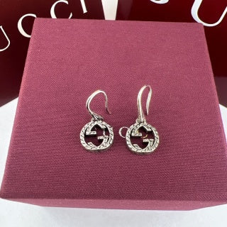 Gucci Interlocking G Round Hoop Drop Earrings