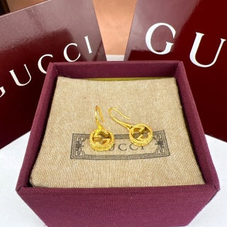 Gucci Interlocking G Round Hoop Drop Earrings