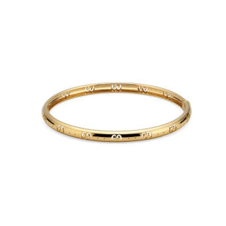 Gucci GG Engraved Slim Open Cuff Bracelet