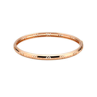 Gucci GG Engraved Slim Open Cuff Bracelet