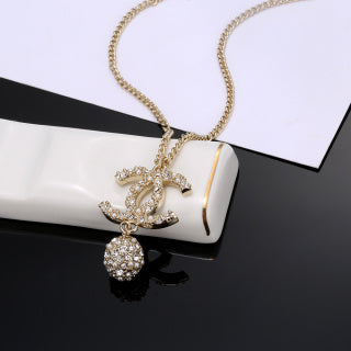 Chanel Glamorous Crystal CC Charm Necklace